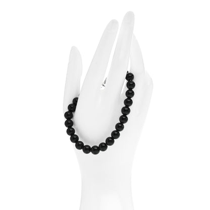 David Yurman Sterling Silver Black Onyx 8mm Spiritual Beads Bracelet 2 of 4