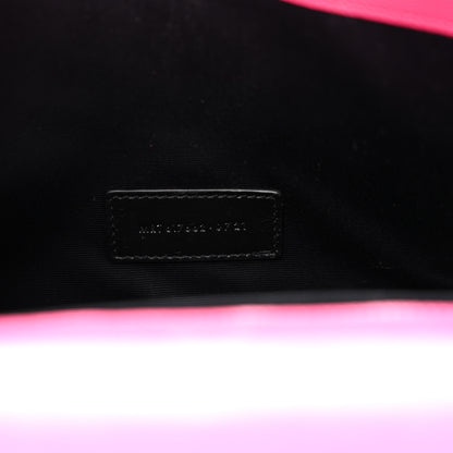 Saint Laurent Grain De Poudre Matelasse Chevron Monogram Envelope Clutch Fuchsia 7 of 11