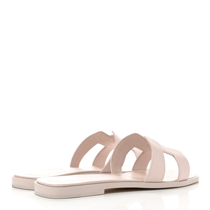 Hermes Box Calfskin Oran Sandals 38.5 Rose Pale 4 of 9