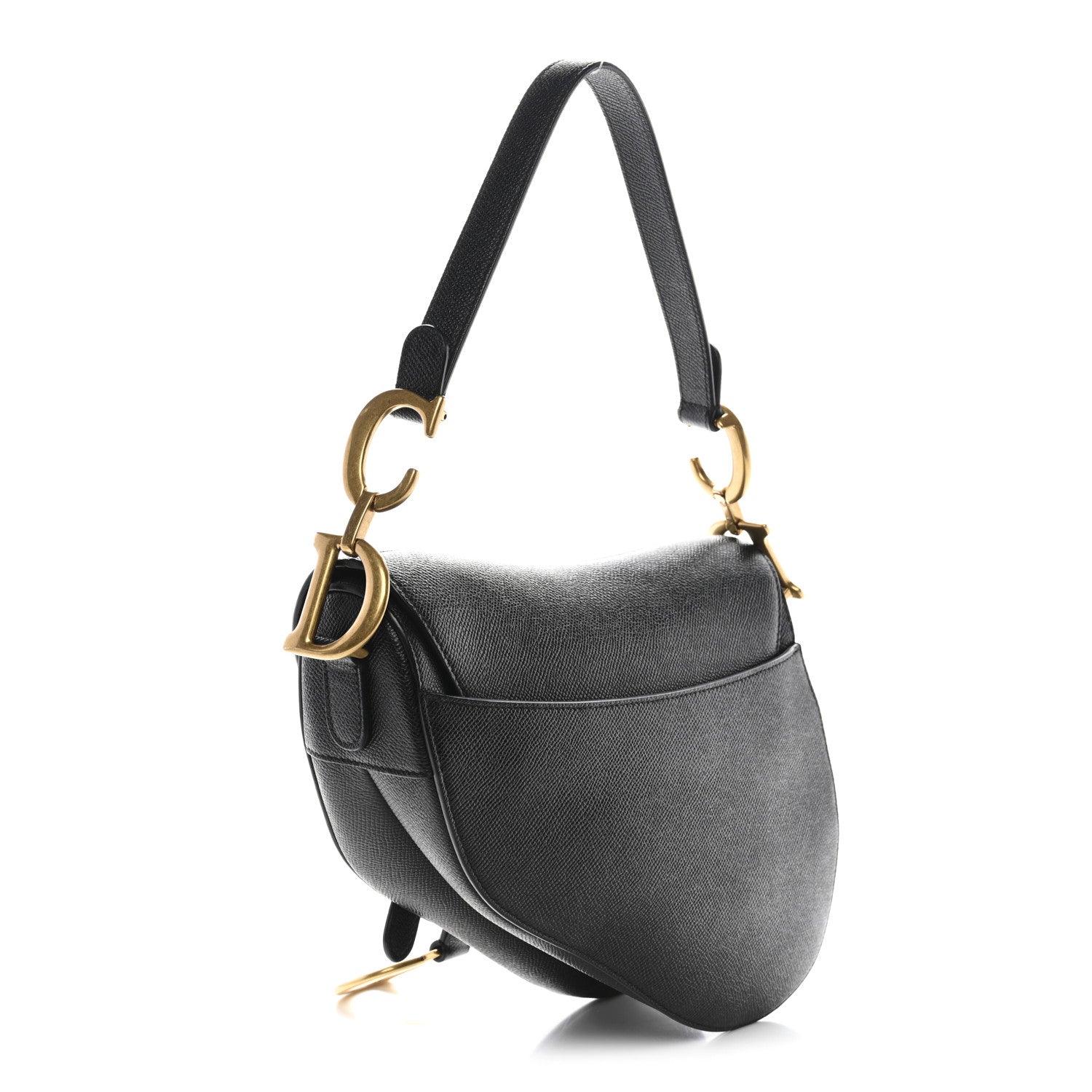 Christian Dior Grained Calfskin Saddle Bag Black 3 of 10