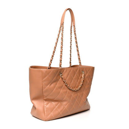 Chanel Lambskin Shopping Tote Camel 2 of 11