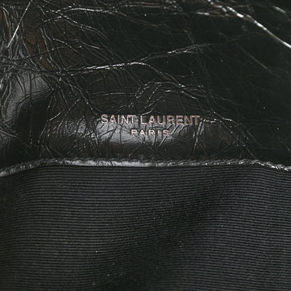 Saint Laurent Crinkled Lambskin Matelasse Monogram Baby Niki Chain Satchel Black 6 of 12