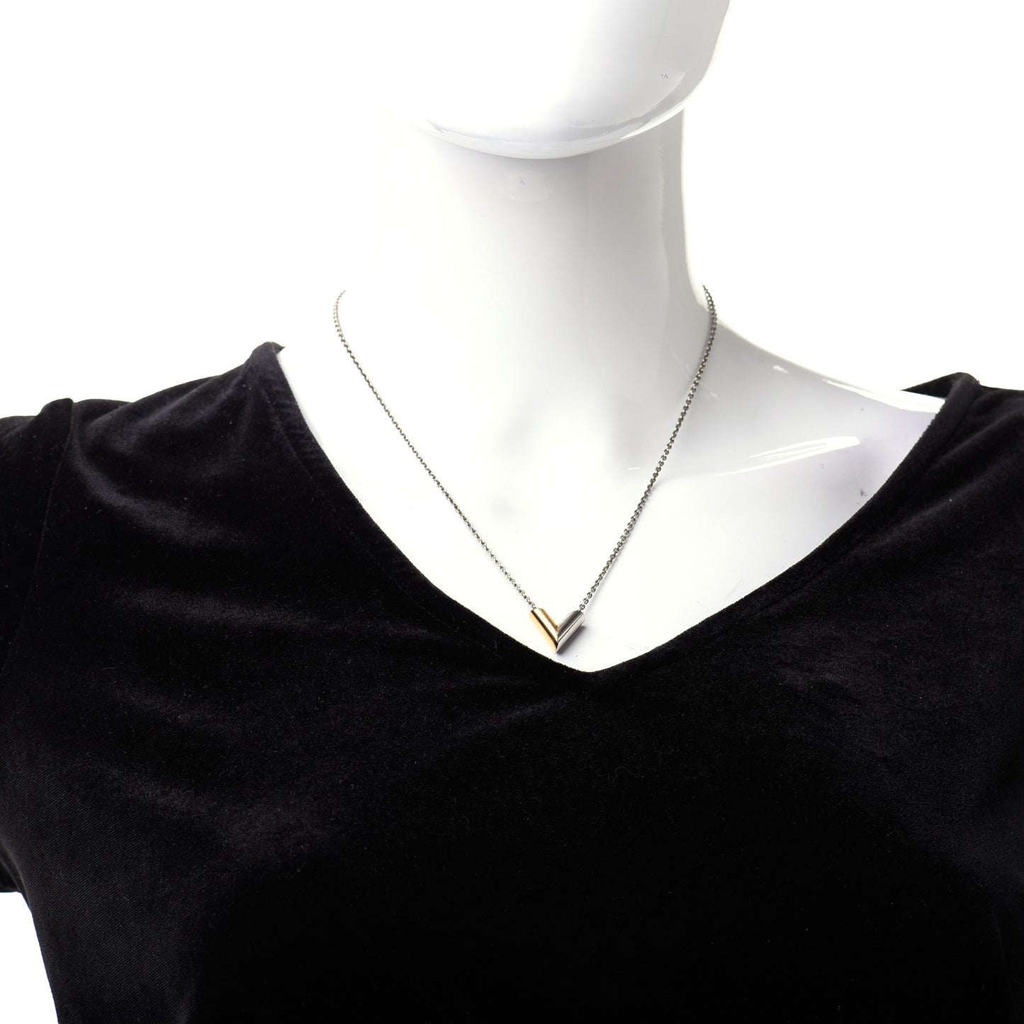 Essential V Necklace Silver Gold