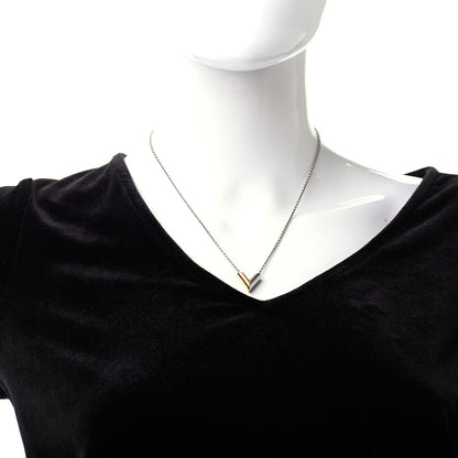 Louis Vuitton Essential V Necklace Silver Gold 2 of 5