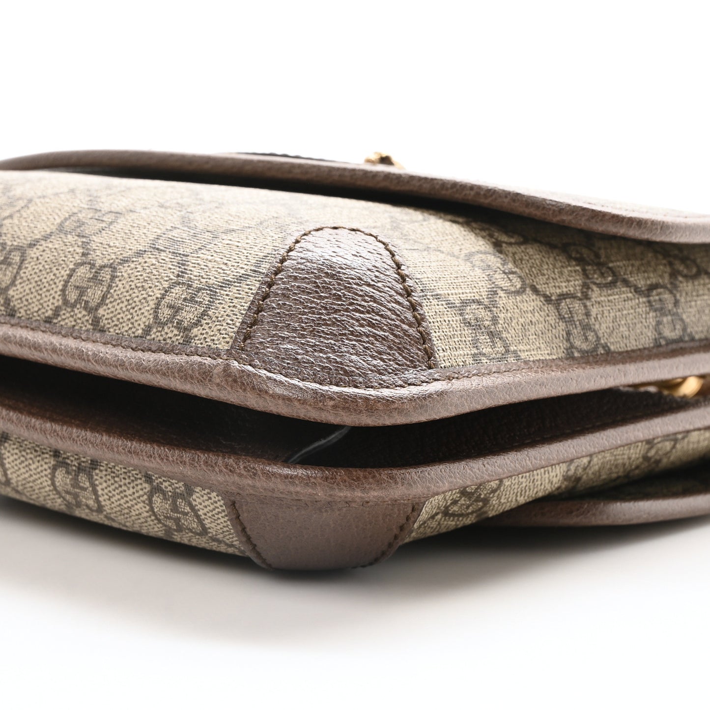 GG Supreme Monogram Web Small Neo Vintage Double Flap Messenger Bag Beige New Acero
