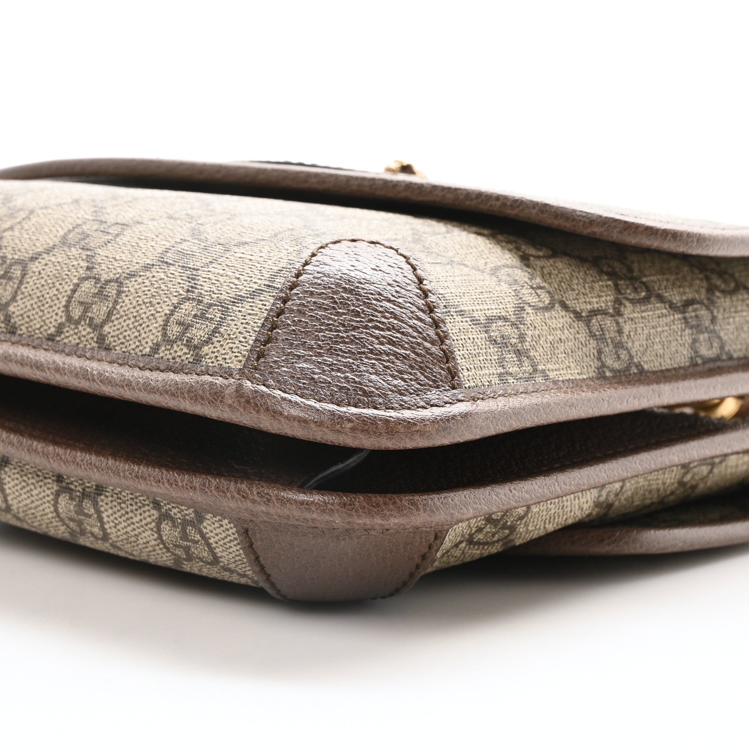Gucci GG Supreme Monogram Web Small Neo Vintage Double Flap Messenger Bag Beige New Acero 10 of 10