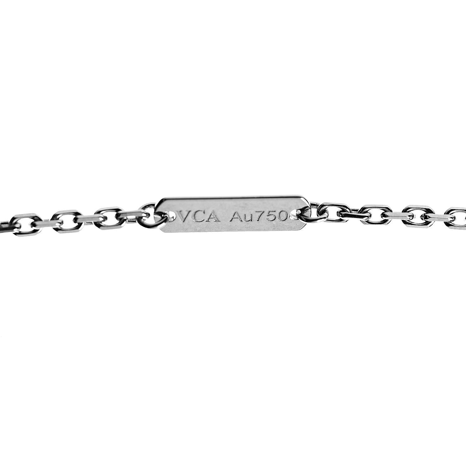Van Cleef & Arpels 18K White Gold Diamond Large Frivole Pendant Necklace 6 of 7