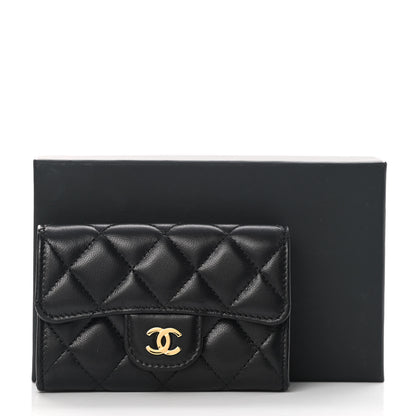 Chanel Lambskin Quilted Flap Card Holder Wallet Black 11 of 11