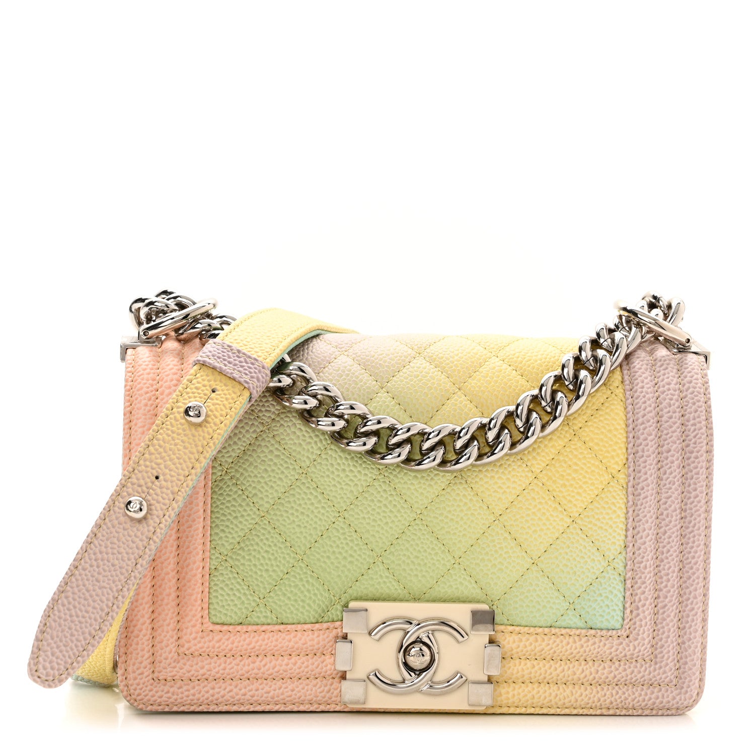 CHANEL Caviar Quilted Small Cuba Rainbow Boy Flap Multicolor FASHIONPHILE