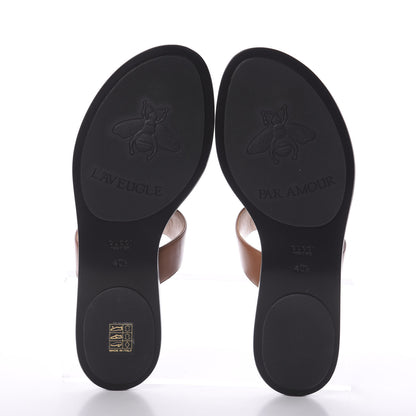 Gucci Calfskin GG Marmont Thong Sandals 40.5 Cognac 6 of 6