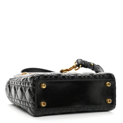 Christian Dior Crinkled Patent Cannage Small Lucky Badges My Lady Dior Black 6 of 11
