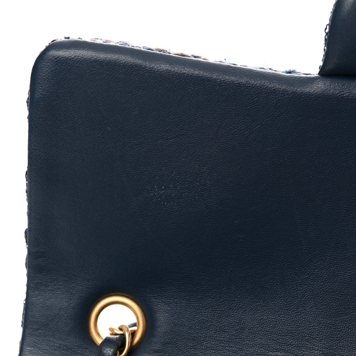 Chanel Tweed Braid Medium Flap Navy Blue Multicolor 13 of 13