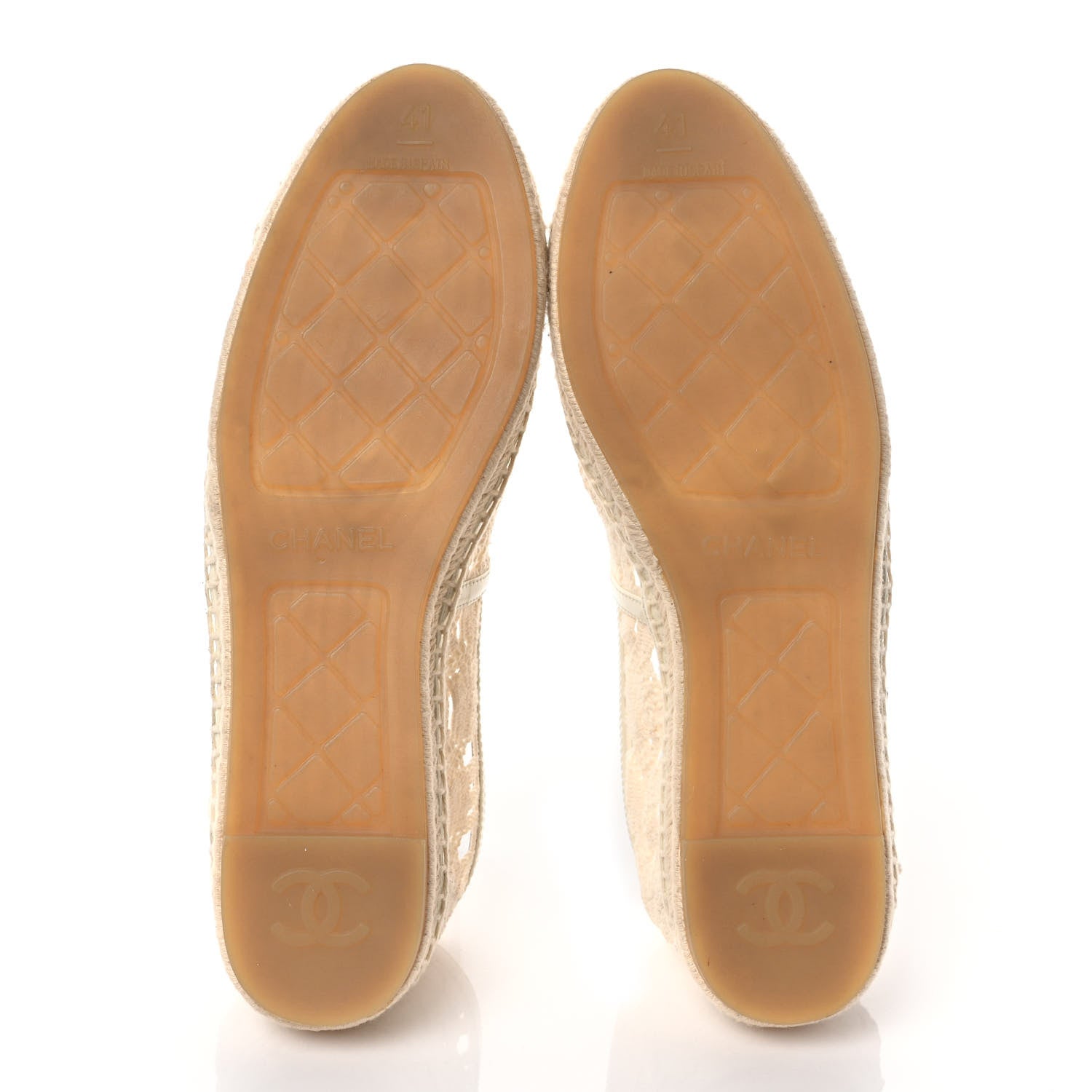 Chanel Macrame Patent CC Espadrilles 41 Beige Ivory 5 of 9