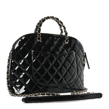Chanel Patent Quilted Shiny Coco Small Shopping Bag Black 3 of 9