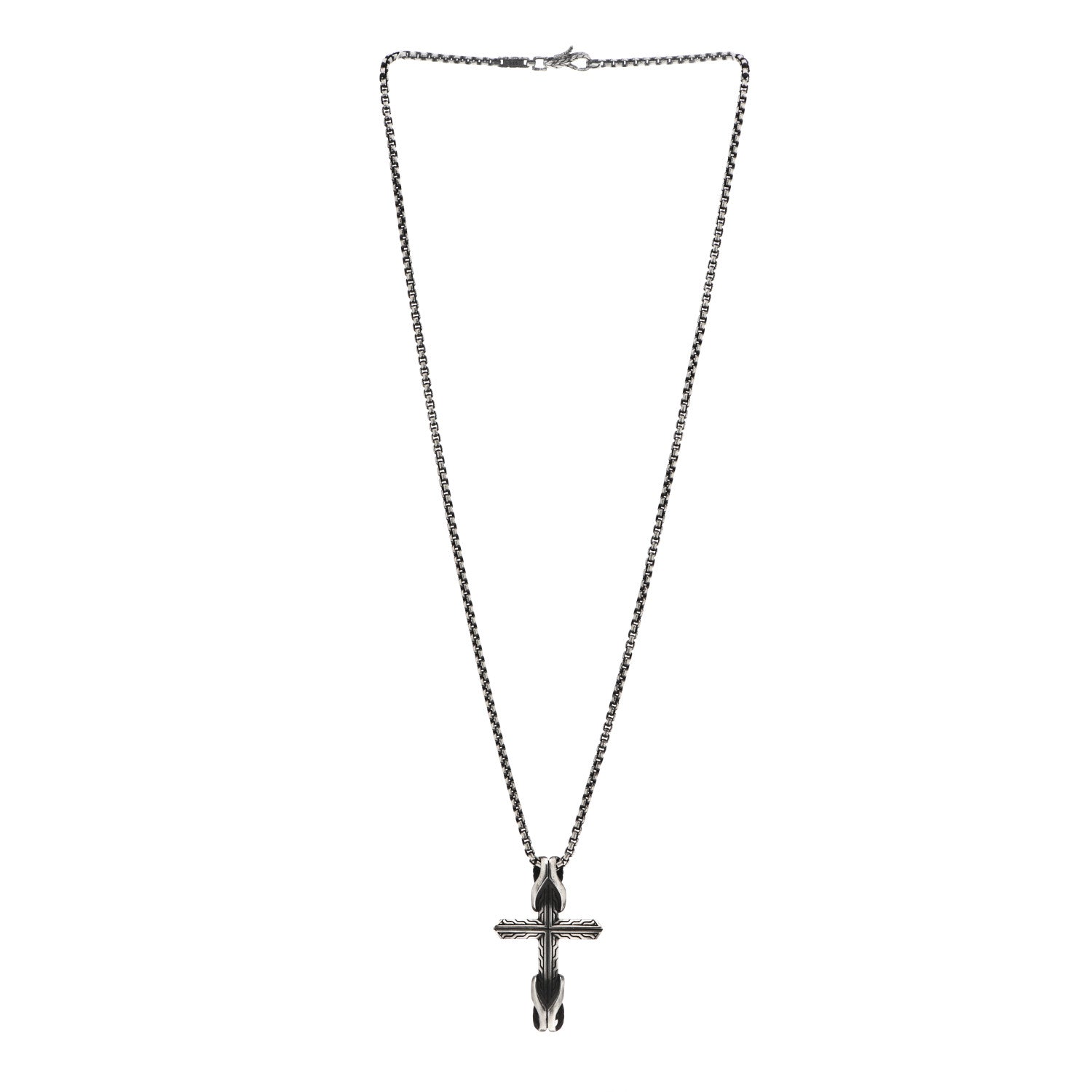 John Hardy Sterling Silver Asli Classic Chain Link Cross Pendant Necklace 3 of 4