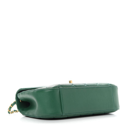 Chanel Lambskin Quilted Chain Infinity Top Handle Flap Green 4 of 10