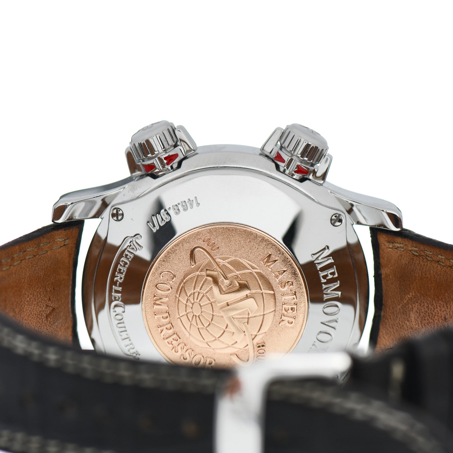 Jaeger-LeCoultre Stainless Steel Alligator 41.5mm Master Compressor Memovox Automatic Watch Black 146.8.97/1 4 of 5