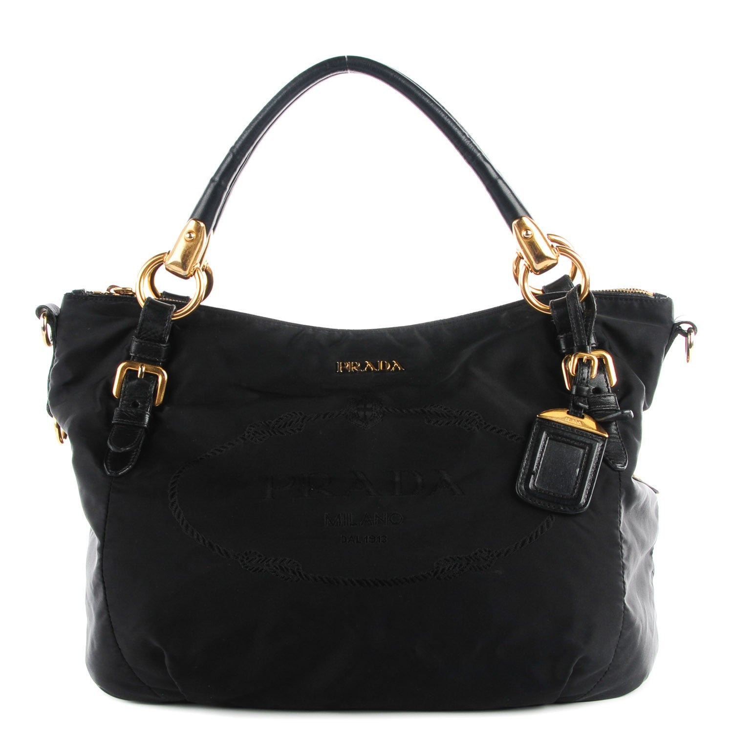 Prada Tessuto Soft Calf Tote Nero Black 1 of 10