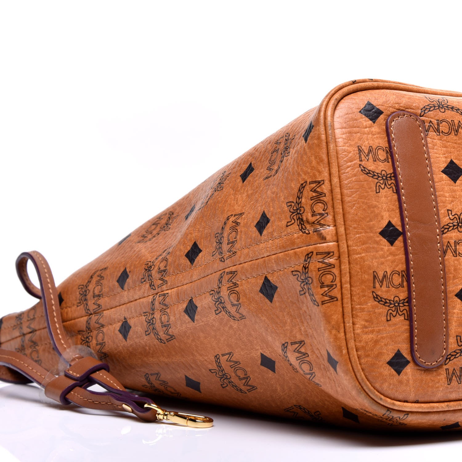 MCM Visetos Medium Liz Reversible Shopper Tote Cognac 12 of 16
