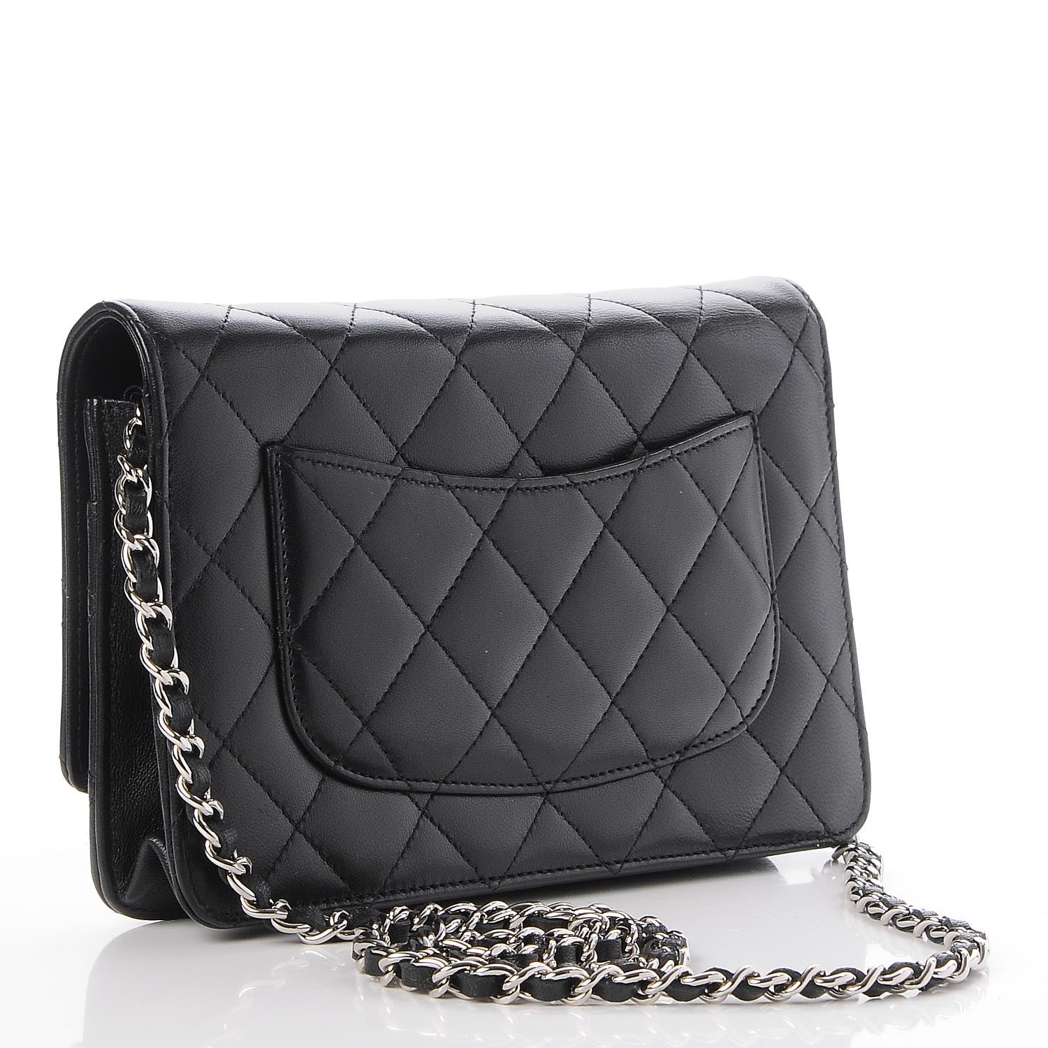 Chanel Lambskin Quilted Wallet On Chain WOC Black 3 of 7