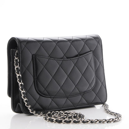 Chanel Lambskin Quilted Wallet On Chain WOC Black 3 of 7