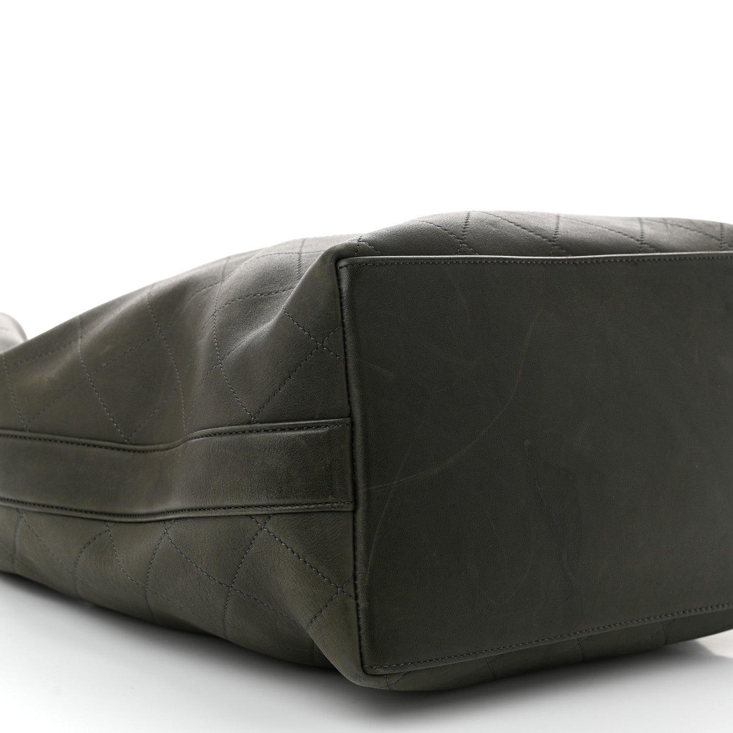 Chanel Calfskin Quilted Small On My Shoulder Drawstring Bag Dark Green 9 of 11