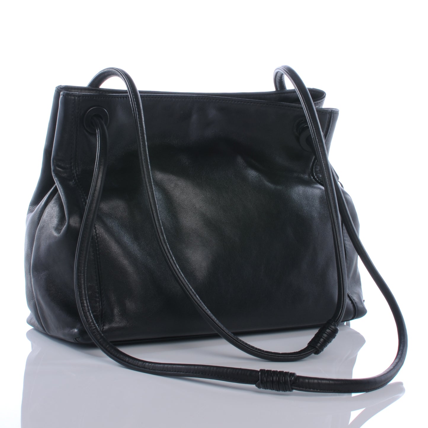 Lambskin CC Tassel Shoulder Bag Black