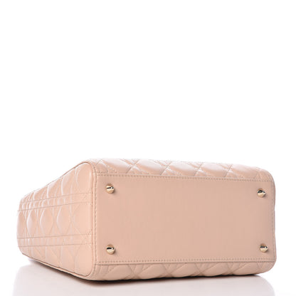 Christian Dior Lambskin Cannage Medium Lady Dior Beige 5 of 15