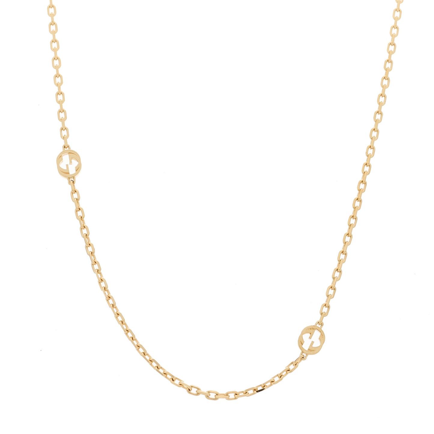 18K Yellow Gold Running GG Station Necklace
