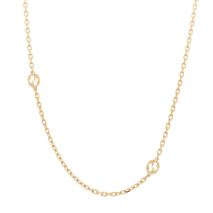 Gucci 18K Yellow Gold Running GG Station Necklace 1 of 6
