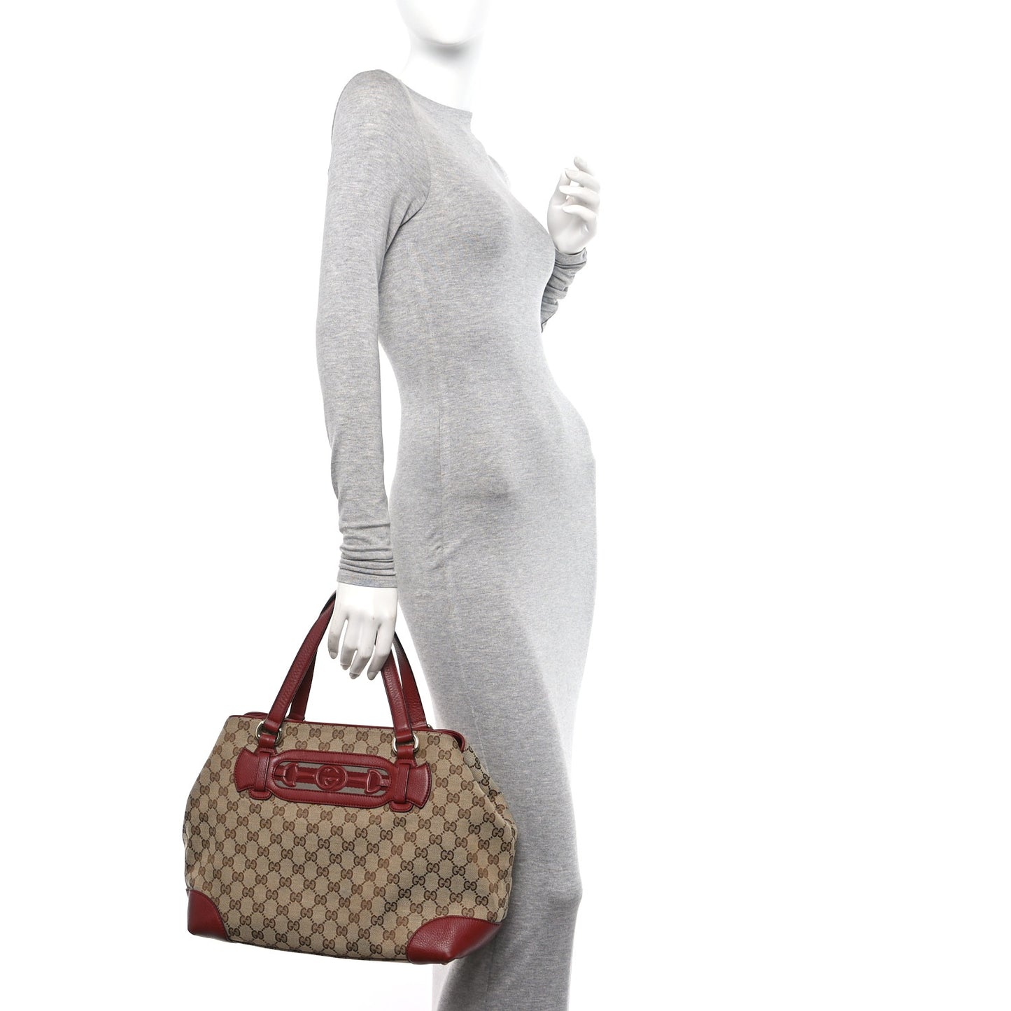 Monogram Web Medium Dressage Tote Red
