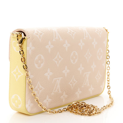 Louis Vuitton Empreinte Spring in the City Felicie Pochette Chain Wallet Pink Beige Yellow 4 of 14