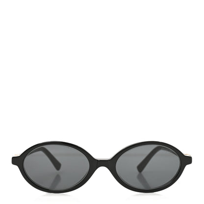 Miu Miu Acetate Oval Regard Sunglasses SMU04Z Black 2 of 7