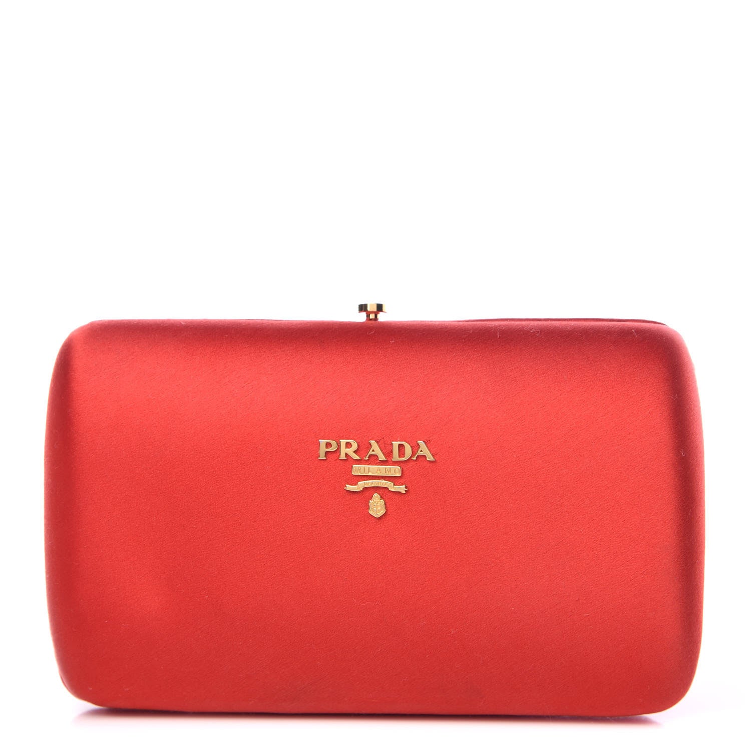 Prada Satin Box Clutch Fuoco 1 of 8