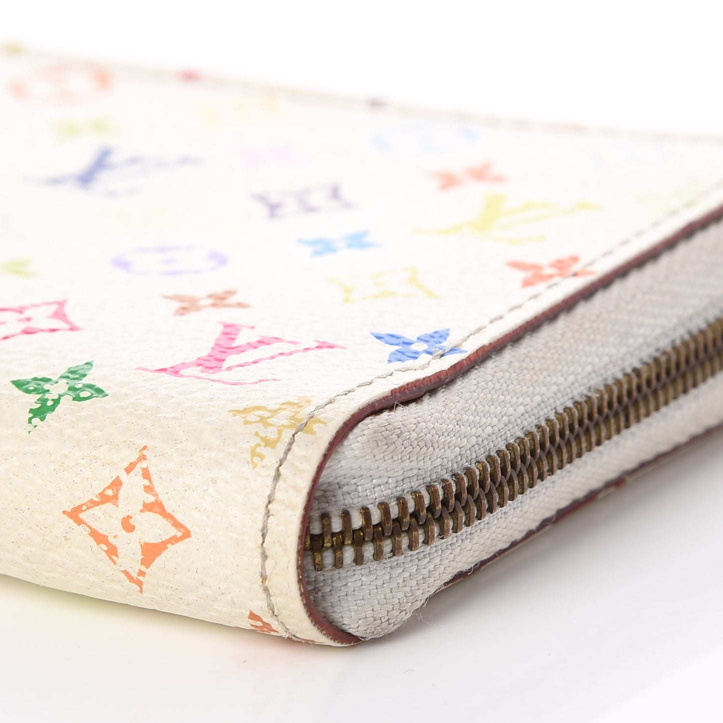Monogram Multicolor Zippy Coin Purse Wallet White Litchi
