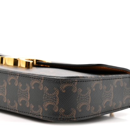 Celine Triomphe Canvas Chain Shoulder Bag Tan 9 of 10