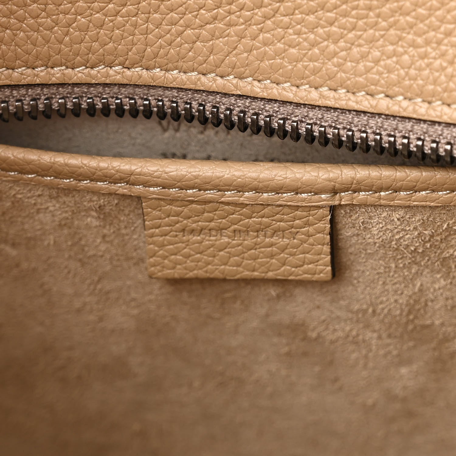 Celine Drummed Calfskin Nano Luggage Dune 7 of 12