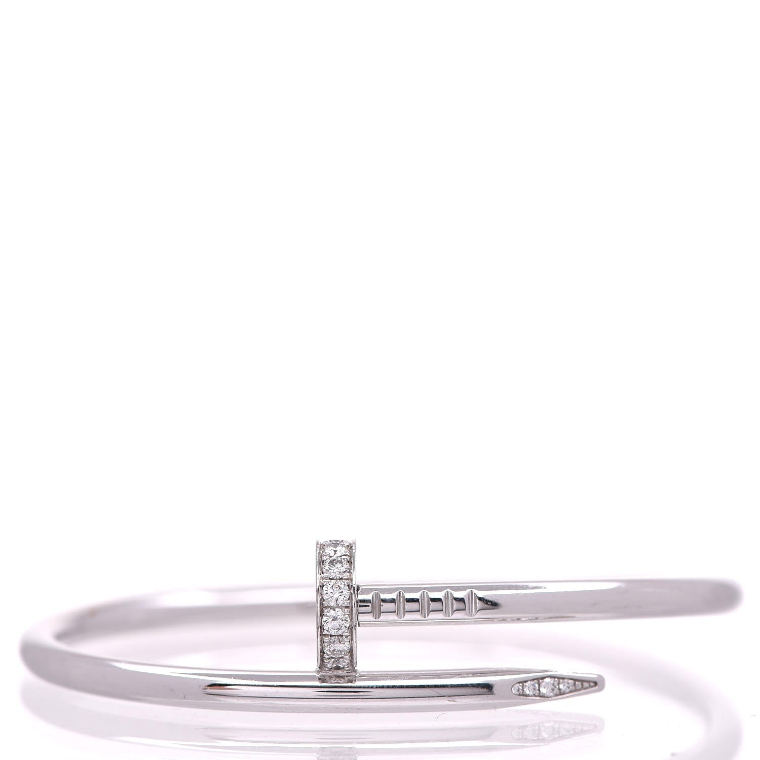Cartier 18K White Gold Diamond Juste Un Clou Bracelet 16 1 of 8