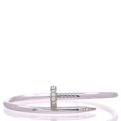 Cartier 18K White Gold Diamond Juste Un Clou Bracelet 16 1 of 8
