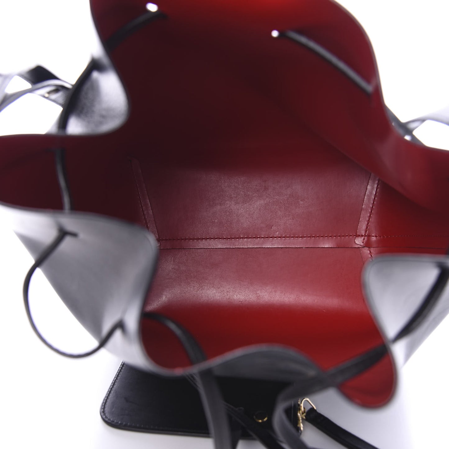 Vegetable Tanned Calfskin Bucket Bag Black Flamma