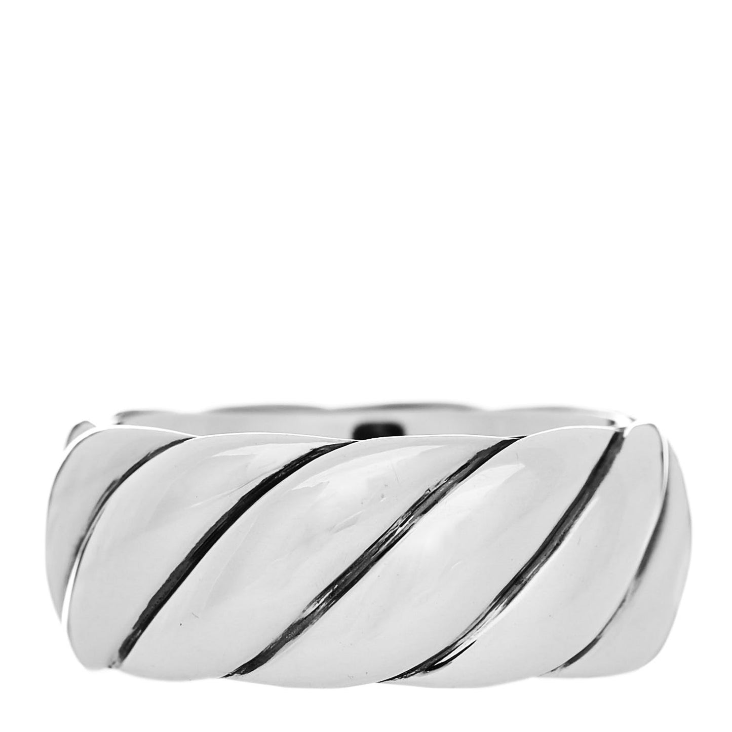 Sterling Silver 9mm Sculpted Cable Band Ring 54 7