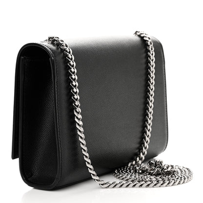 Saint Laurent Grain De Poudre Small Monogram Kate Satchel Black 3 of 13