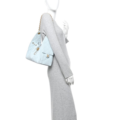 Chanel Caviar Quilted Small Chanel 25 Handbag Light Blue 2 of 10