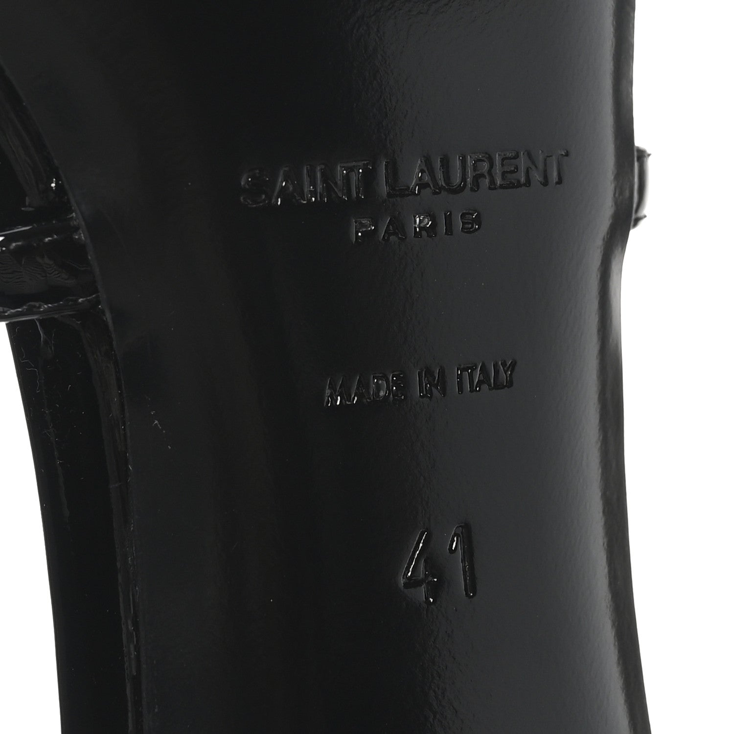 Saint Laurent Patent Cassandra 100 Ankle Strap Sandals 41 Black 7 of 10