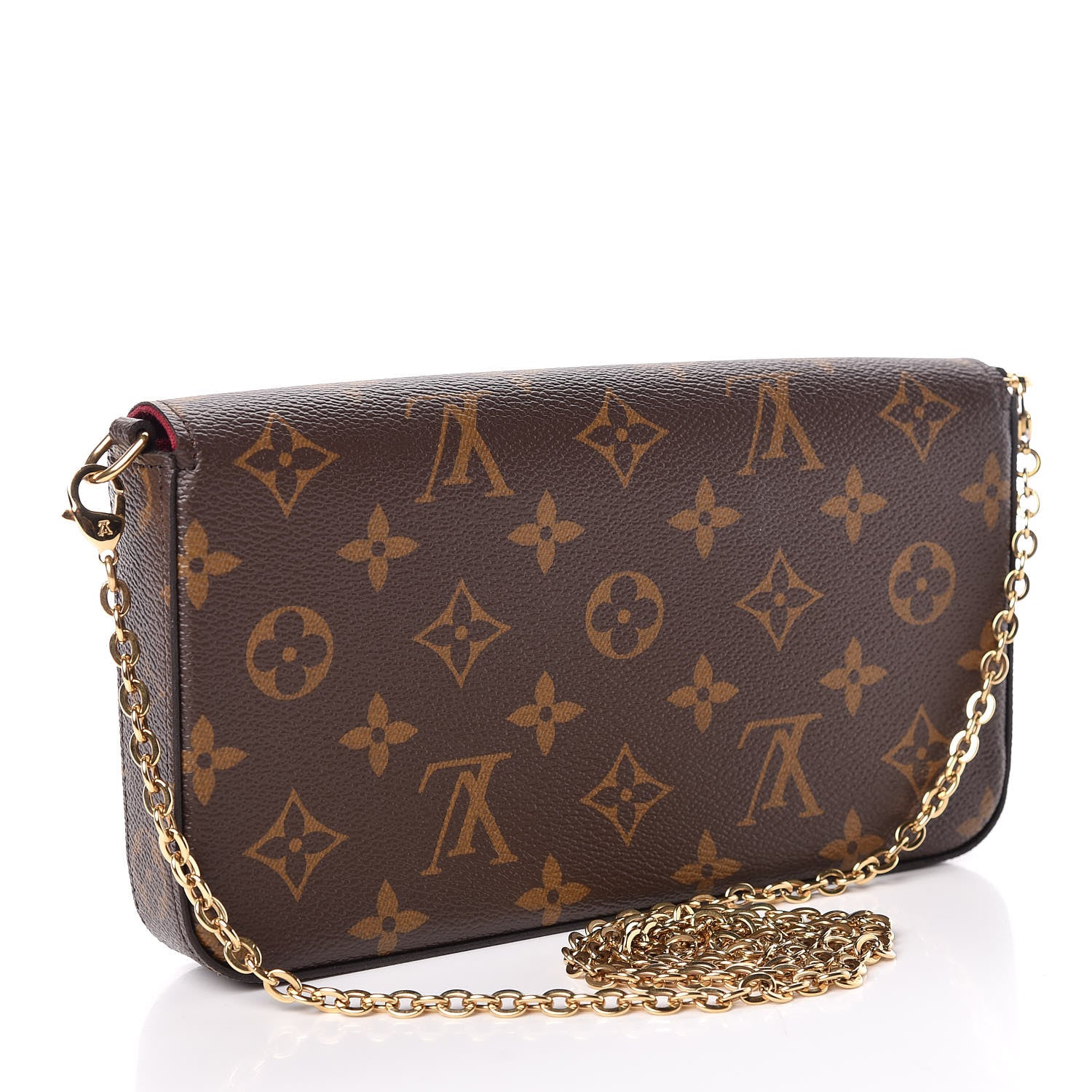 Louis Vuitton Monogram Pochette Felicie Chain Wallet Fuchsia 4 of 12
