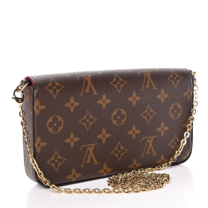 Louis Vuitton Monogram Pochette Felicie Chain Wallet Fuchsia 4 of 12