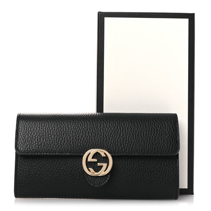 Gucci Dollar Calfskin Interlocking G Continental Wallet Black 8 of 8