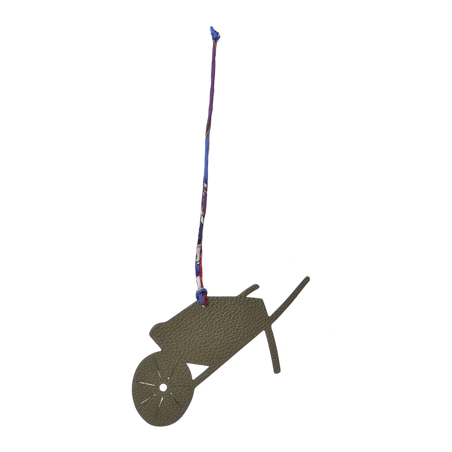 Hermes Togo Epsom Petit H Wheelbarrow Bag Charm Canopee Bleu 1 of 3