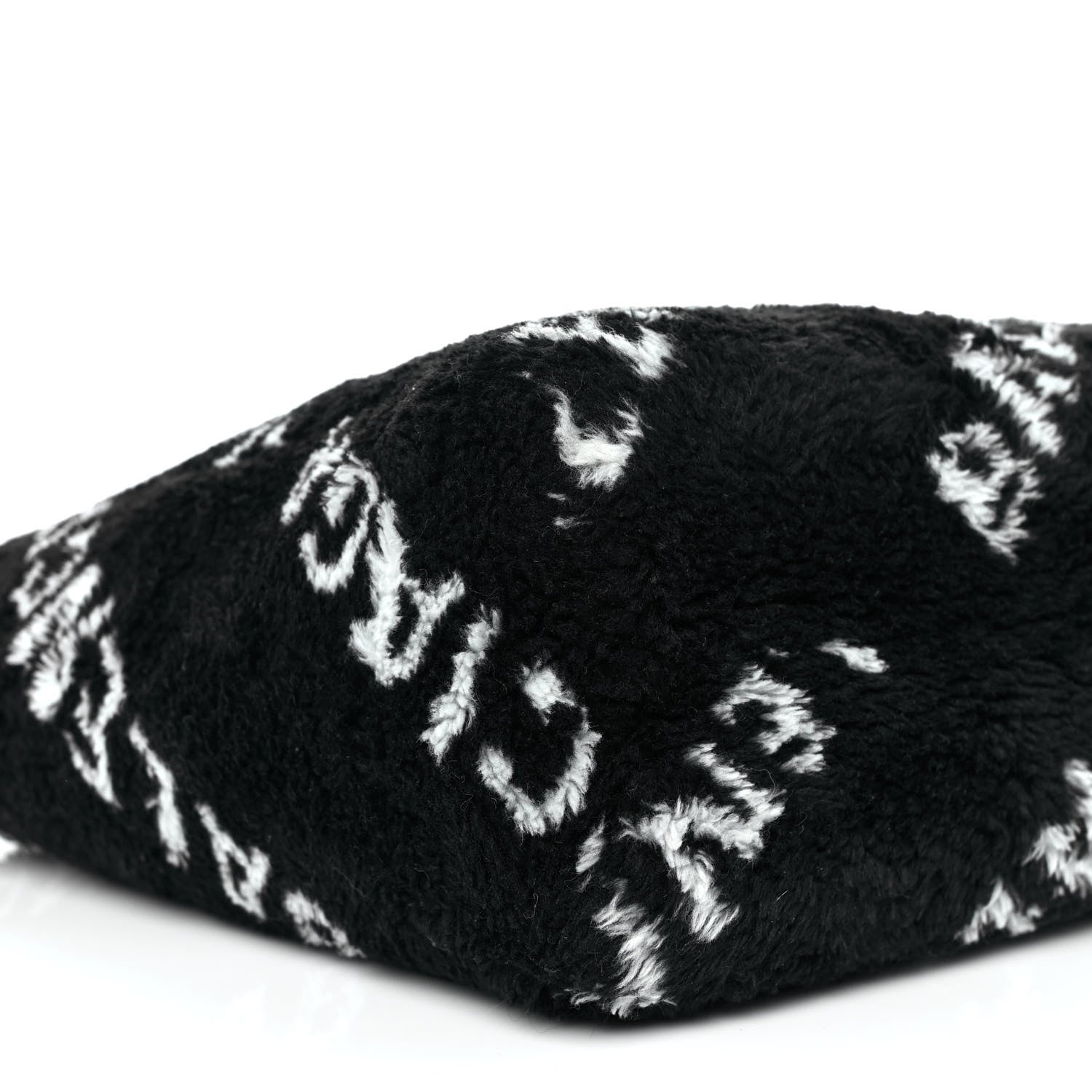 Balenciaga Faux Fur Diagonal Logo Everyday Tote Black White 7 of 8