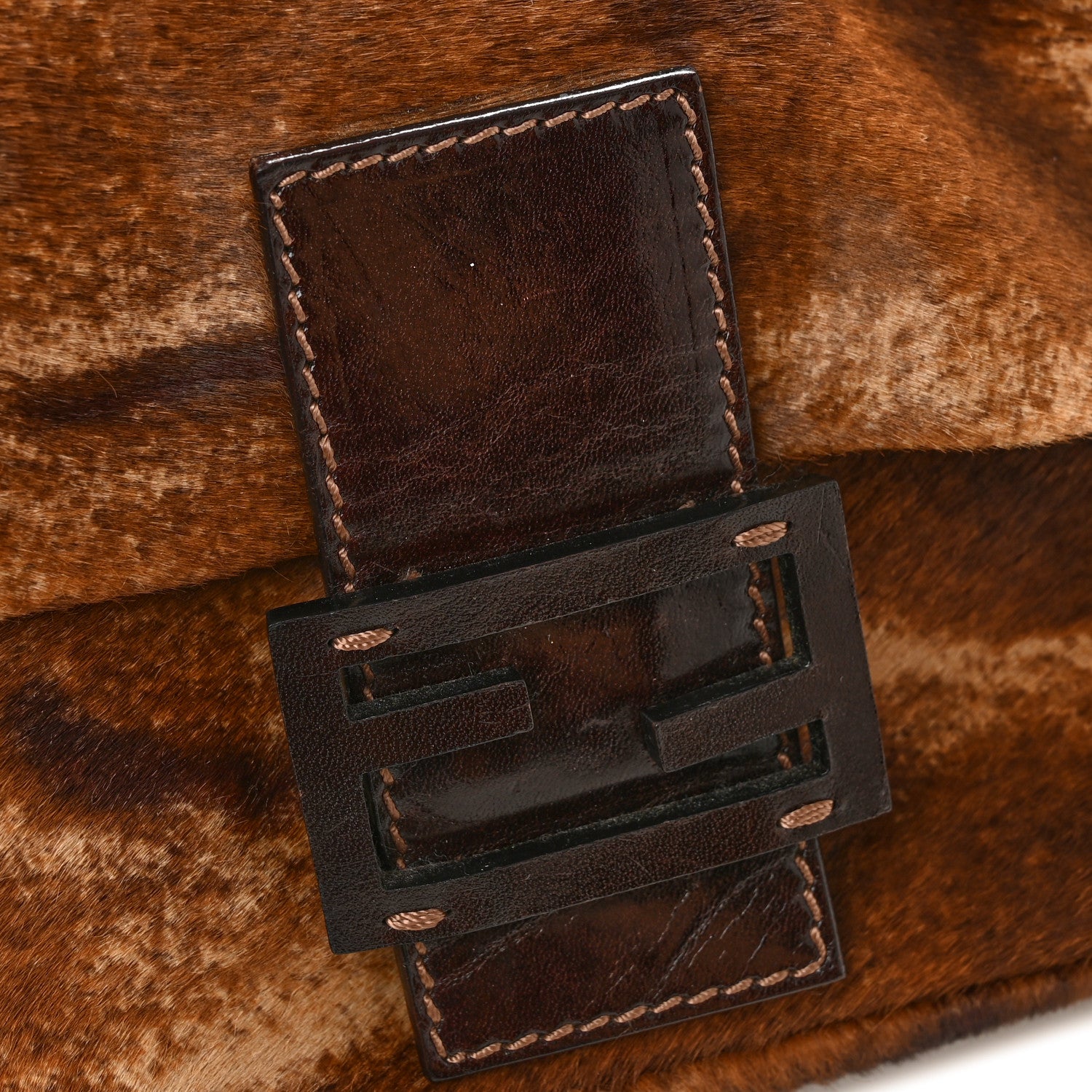 Fendi Calf Hair Zebra Print Baguette Brown 13 of 15